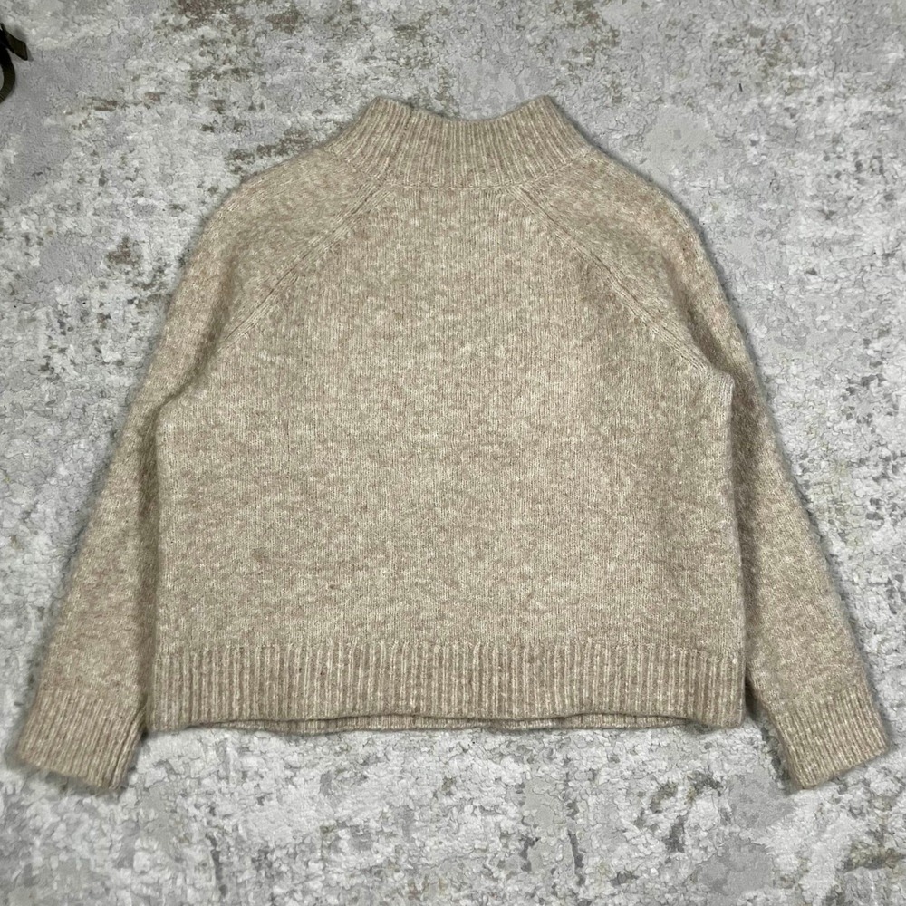 Banana Republic Womens Tan Wool Blend Mock Neck Sweater Medium - Picture 6 of 11